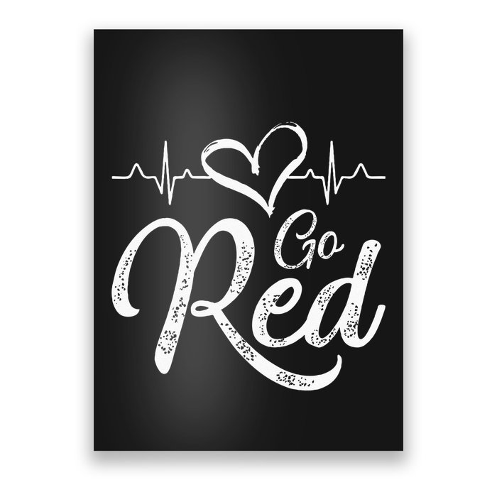 Go Red American Heart Health Month Awareness In February Poster