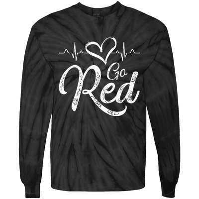 Go Red American Heart Health Month Awareness In February Tie-Dye Long Sleeve Shirt