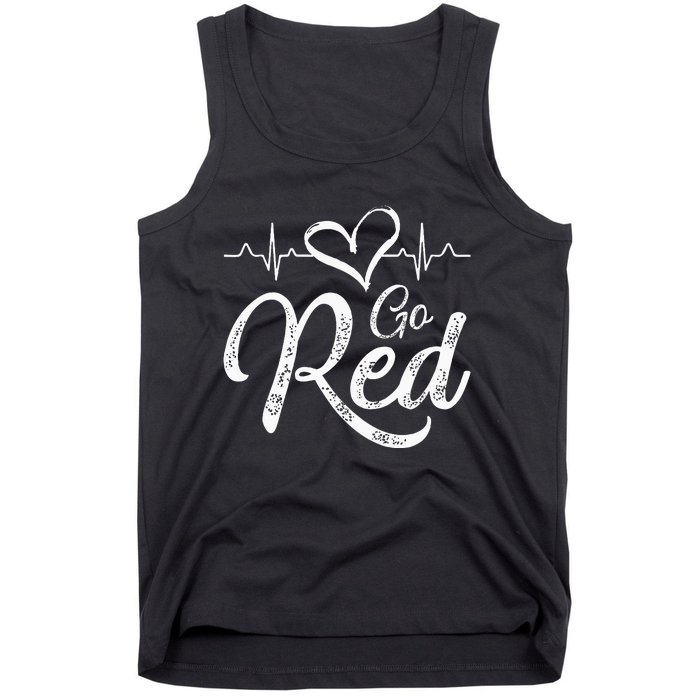 Go Red American Heart Health Month Awareness In February Tank Top