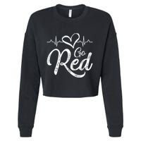 Go Red American Heart Health Month Awareness In February Cropped Pullover Crew