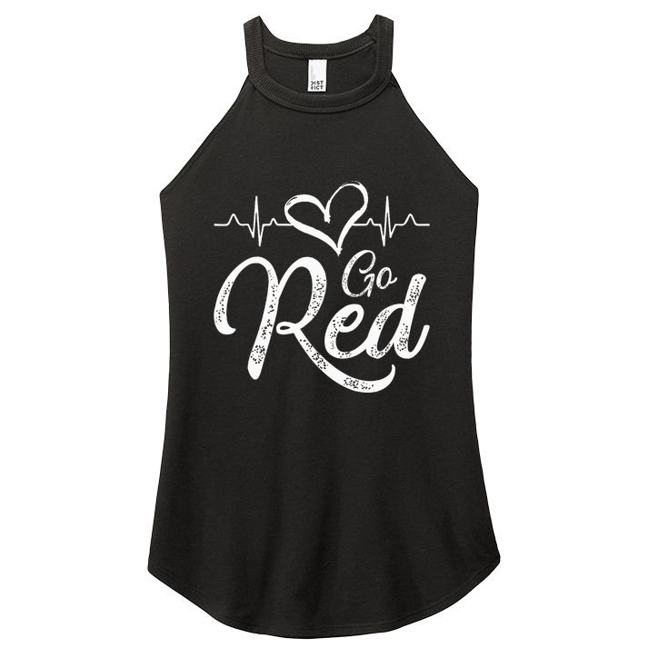Go Red American Heart Health Month Awareness In February Women's Perfect Tri Rocker Tank