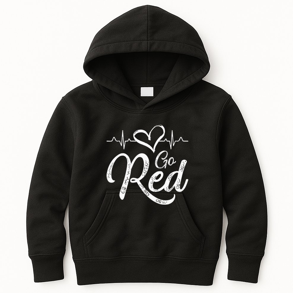 Go Red American Heart Health Month Awareness In February Kids Hoodie