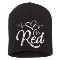 Go Red American Heart Health Month Awareness In February Short Acrylic Beanie