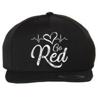 Go Red American Heart Health Month Awareness In February Wool Snapback Cap