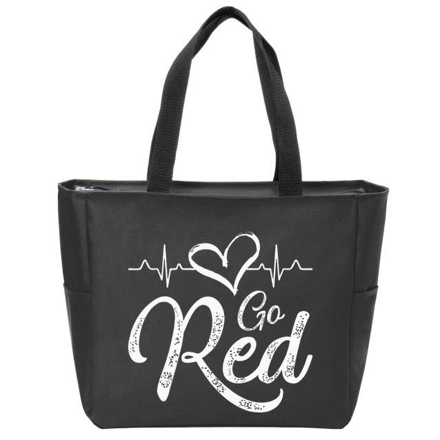 Go Red American Heart Health Month Awareness In February Zip Tote Bag