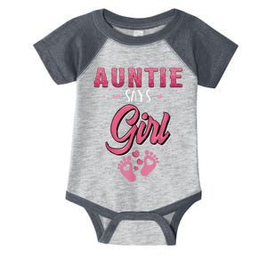 Gender reveal Auntie says Girl baby matching family set Infant Baby Jersey Bodysuit