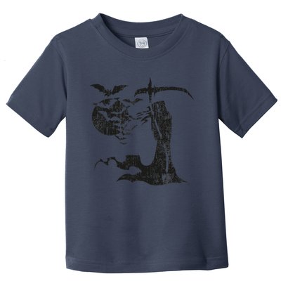 Grim Reaper Angel Of Death Swarm Of Bats Full Moon Halloween Toddler T-Shirt