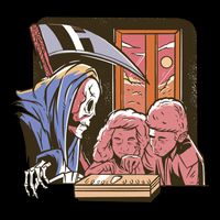 Grim Reaper And Children Horror Drawstring Bag