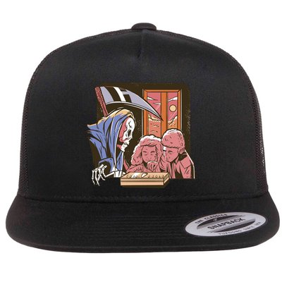 Grim Reaper And Children Horror Flatbill Hat