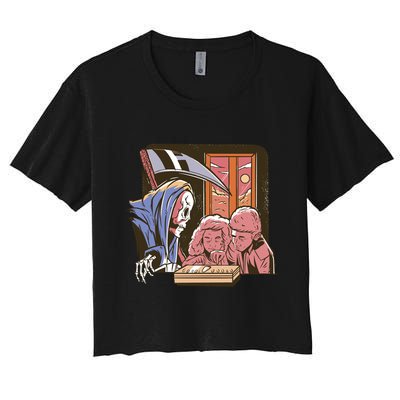 Grim Reaper And Children Horror Crop Top