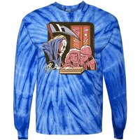 Grim Reaper And Children Horror Tie-Dye Long Sleeve Shirt