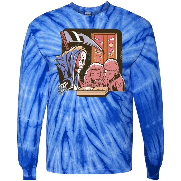 Grim Reaper And Children Horror Tie-Dye Long Sleeve Shirt