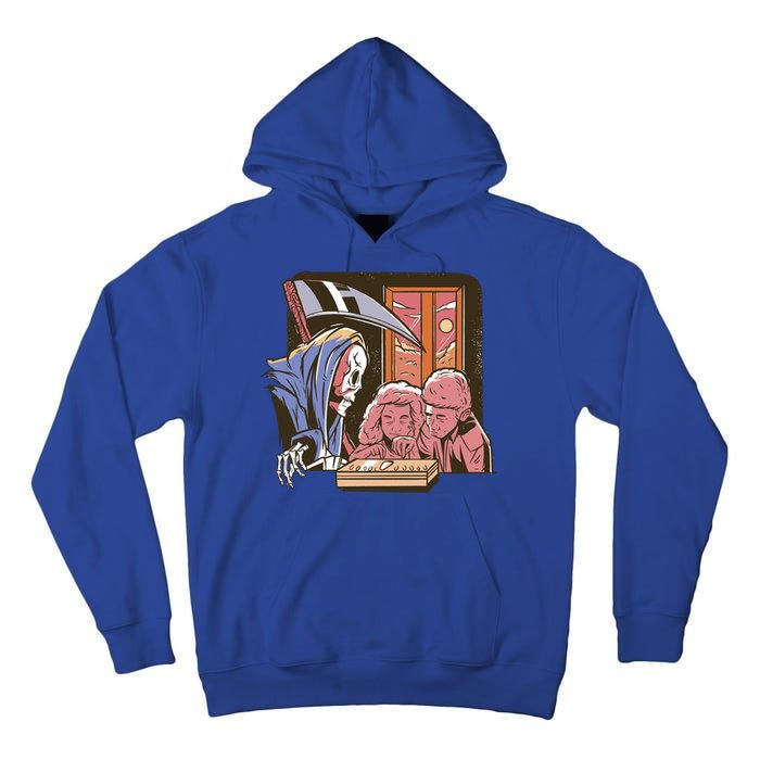 Grim Reaper And Children Horror Tall Hoodie