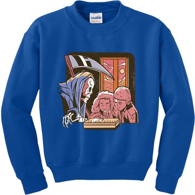 Grim Reaper And Children Horror Kids Sweatshirt