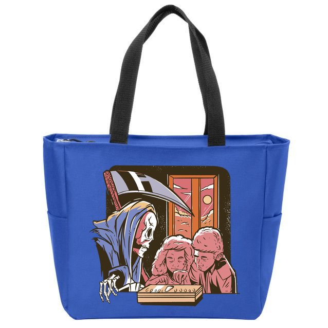Grim Reaper And Children Horror Zip Tote Bag