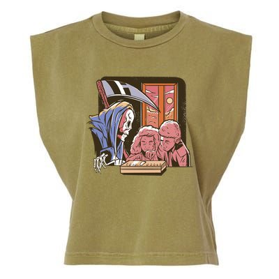 Grim Reaper And Children Horror Garment-Dyed Women's Muscle Tee
