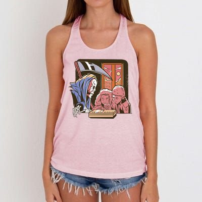 Grim Reaper And Children Horror Women's Knotted Racerback Tank