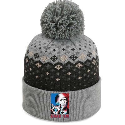 Grab 'Em Cat Funny Pro Trump The Baniff Cuffed Pom Beanie