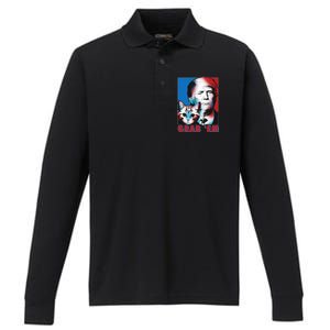 Grab 'Em Cat Funny Pro Trump Performance Long Sleeve Polo