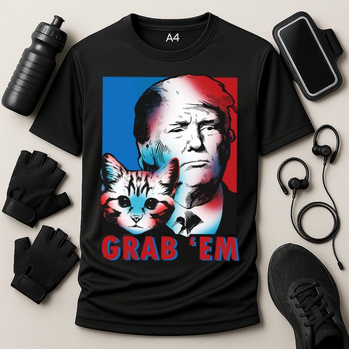 Grab 'Em Cat Funny Pro Trump Performance Shirt