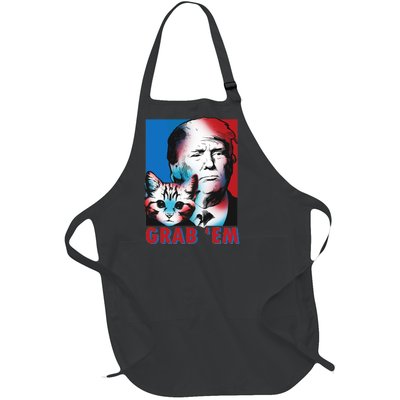 Grab 'Em Cat Funny Pro Trump Full-Length Apron With Pockets