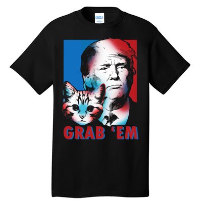 Grab 'Em Cat Funny Pro Trump Tall T-Shirt