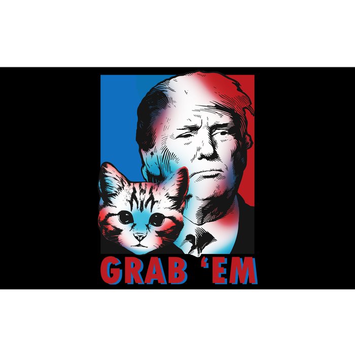 Grab 'Em Cat Funny Pro Trump Bumper Sticker