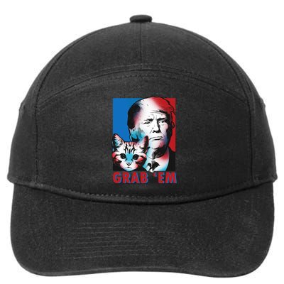 Grab 'Em Cat Funny Pro Trump 7-Panel Snapback Hat