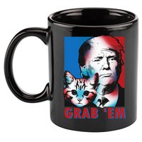 Grab 'Em Cat Funny Pro Trump 11oz C Handle Ceramic Mug