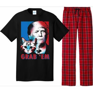 Grab 'Em Cat Funny Pro Trump Pajama Set