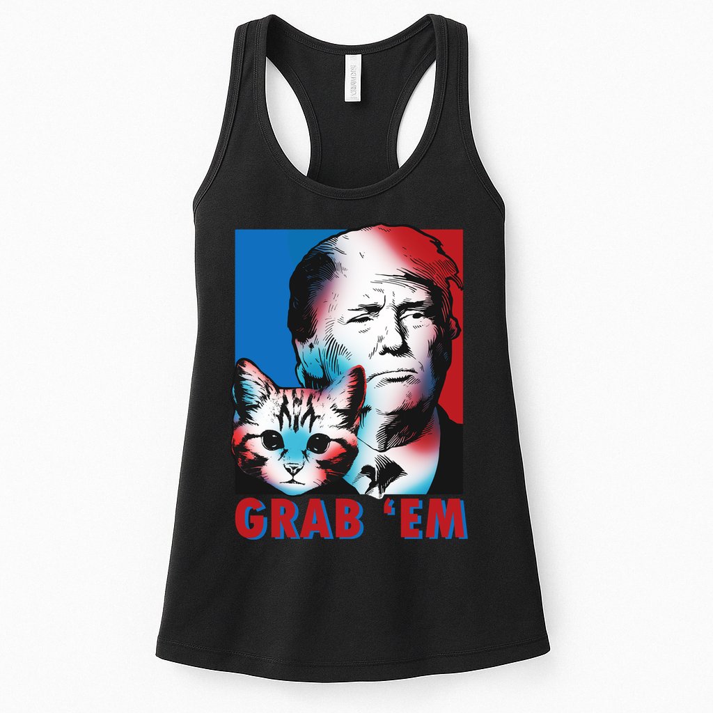 Grab 'Em Cat Funny Pro Trump Womens Tank Top