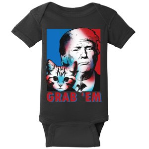 Grab 'Em Cat Funny Pro Trump Baby Bodysuit