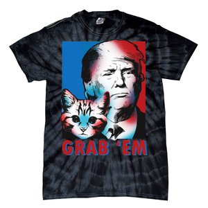 Grab 'Em Cat Funny Pro Trump Tie-Dye T-Shirt