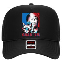 Grab 'Em Cat Funny Pro Trump Trucker Hat
