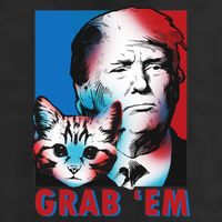 Grab 'Em Cat Funny Pro Trump Trucker Hat