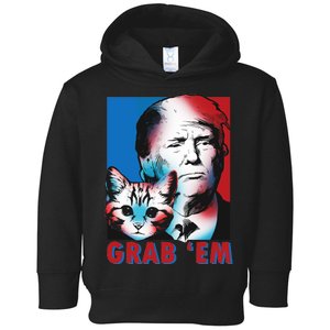 Grab 'Em Cat Funny Pro Trump Toddler Hoodie