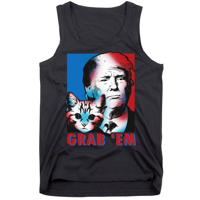 Grab 'Em Cat Funny Pro Trump Tank Top