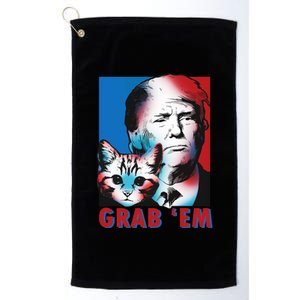 Grab 'Em Cat Funny Pro Trump Platinum Collection Golf Towel