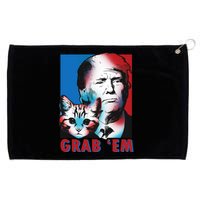 Grab 'Em Cat Funny Pro Trump Grommeted Golf Towel