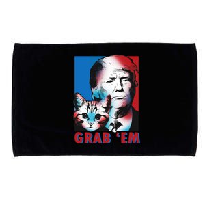 Grab 'Em Cat Funny Pro Trump Microfiber Hand Towel