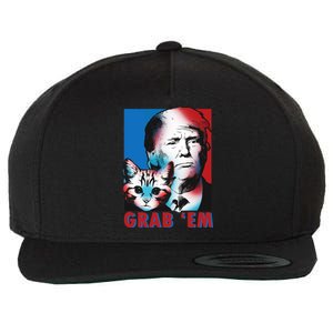 Grab 'Em Cat Funny Pro Trump Wool Snapback Cap