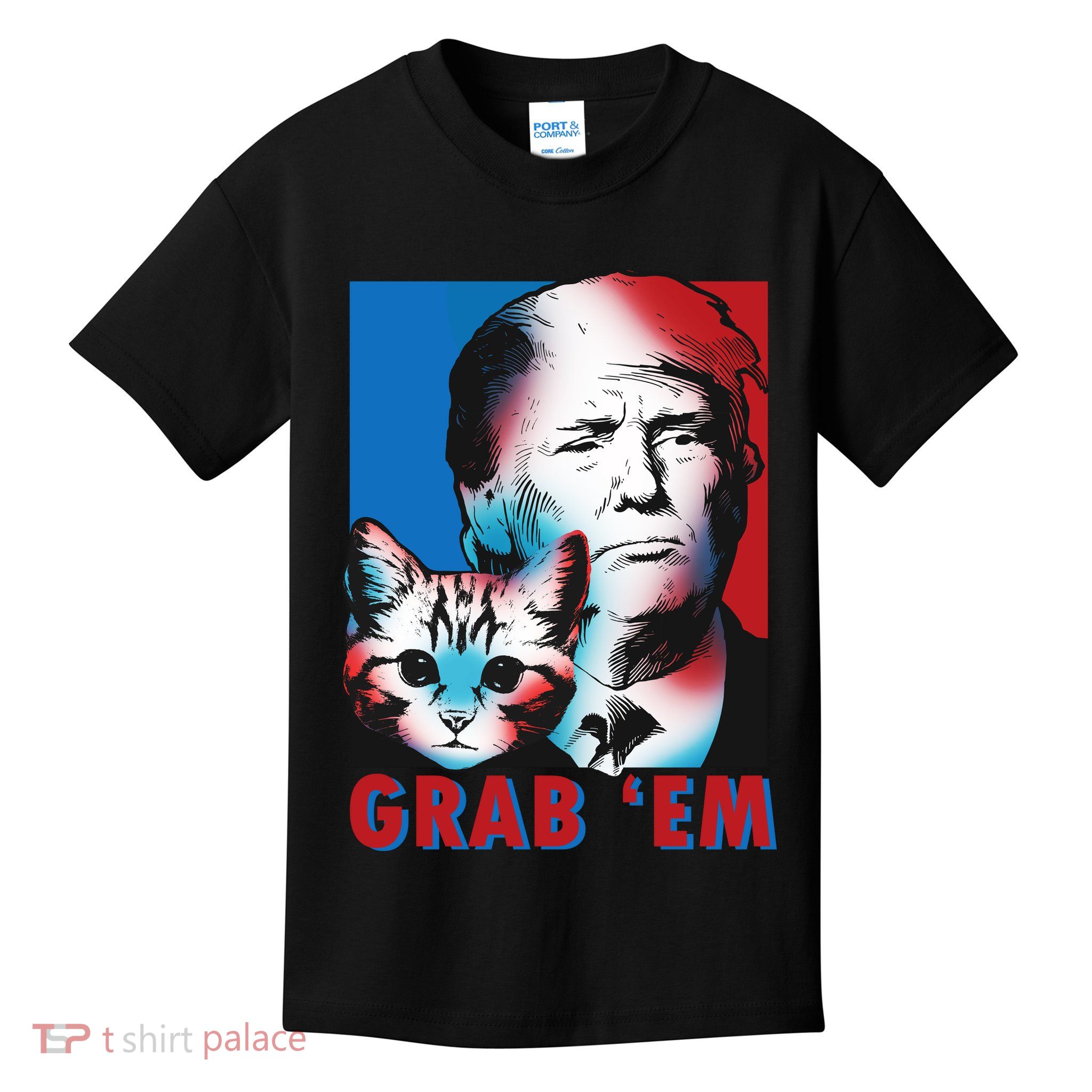 Grab 'Em Cat Funny Pro Trump Kids T-Shirt