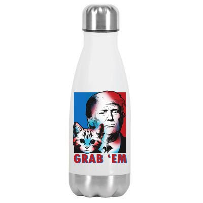 Grab 'Em Cat Funny Pro Trump Stainless Steel Insulated Water Bottle