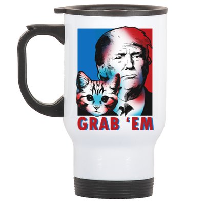 Grab 'Em Cat Funny Pro Trump Stainless Steel Travel Mug