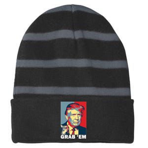 Grab 'Em Trump Striped Beanie with Solid Band