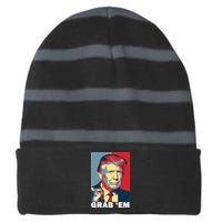 Grab 'Em Trump Striped Beanie with Solid Band