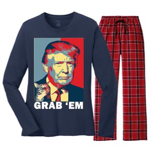 Grab 'Em Trump Women's Long Sleeve Flannel Pajama Set 