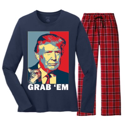 Grab 'Em Trump Women's Long Sleeve Flannel Pajama Set 