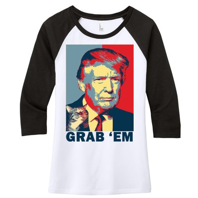 Grab 'Em Trump Women's Tri-Blend 3/4-Sleeve Raglan Shirt