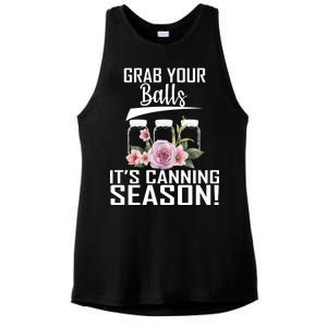 Grab Your balls Its Canning Season Ladies PosiCharge Tri-Blend Wicking Tank